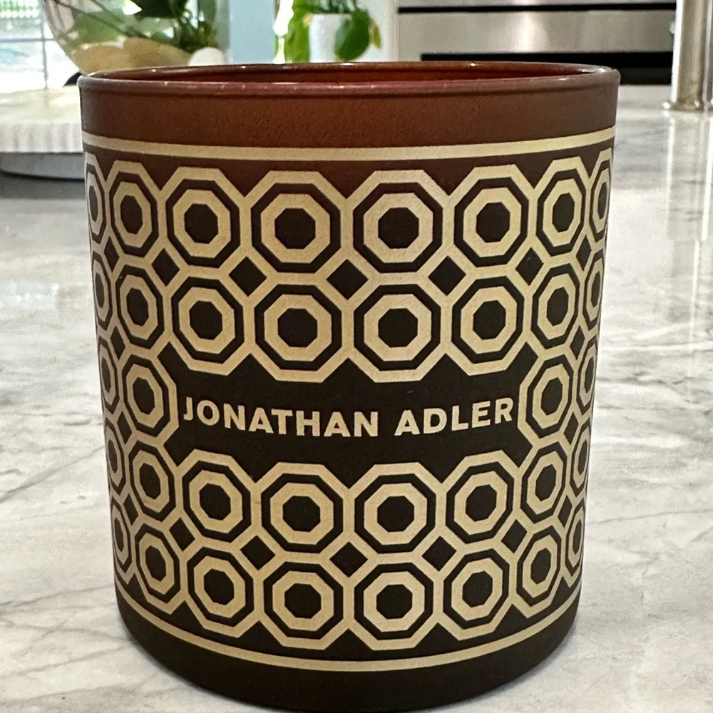 Jonathan Adler Brown Geometric Design Candle